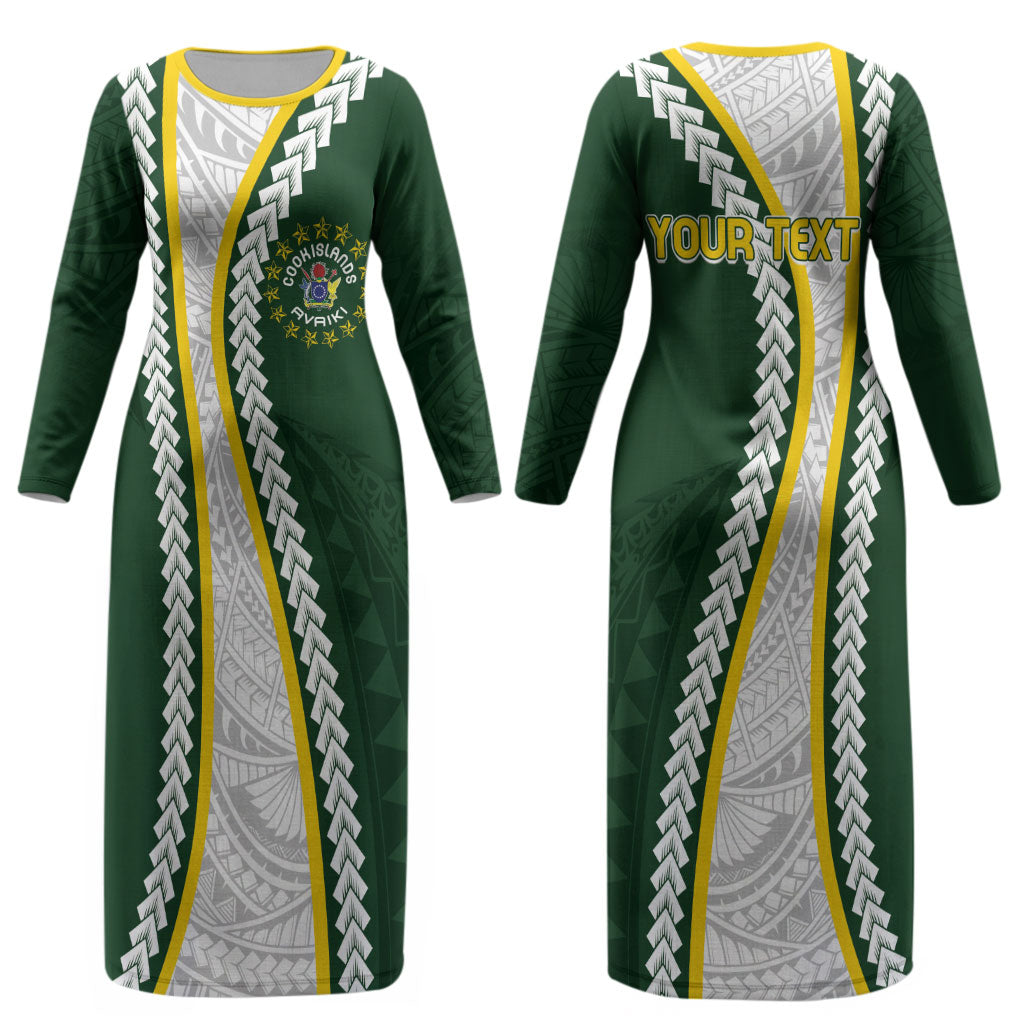 Cook Islands Rugby Personalized Avaiki Couples Matching Long Sleeve Bodycon Dress and Long Sleeve Button Shirt GO Kuki