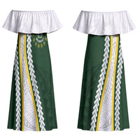 Cook Islands Rugby Personalized Avaiki Couples Matching Off Shoulder Maxi Dress and Long Sleeve Button Shirt GO Kuki