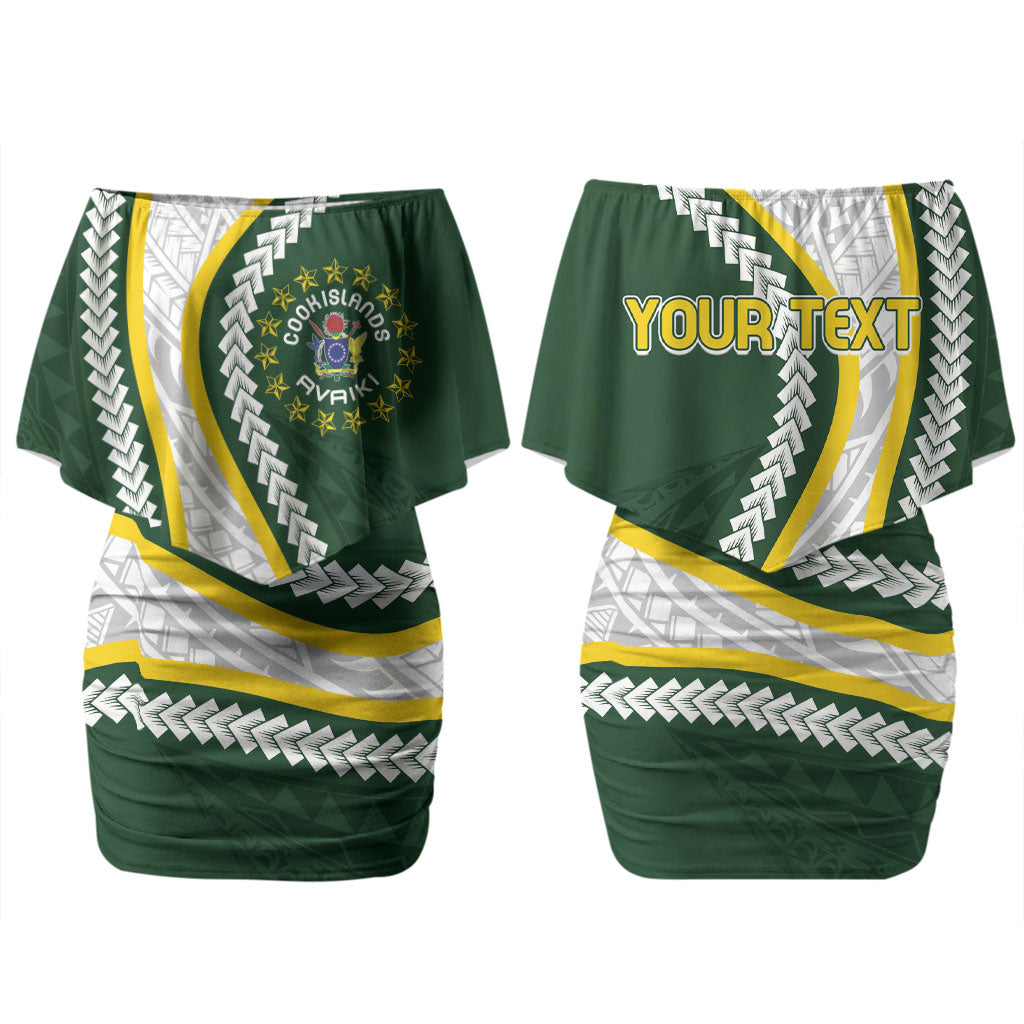 Cook Islands Rugby Personalized Avaiki Couples Matching Off Shoulder Short Dress and Hawaiian Shirt GO Kuki