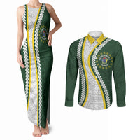 Cook Islands Rugby Personalized Avaiki Couples Matching Tank Maxi Dress and Long Sleeve Button Shirt GO Kuki