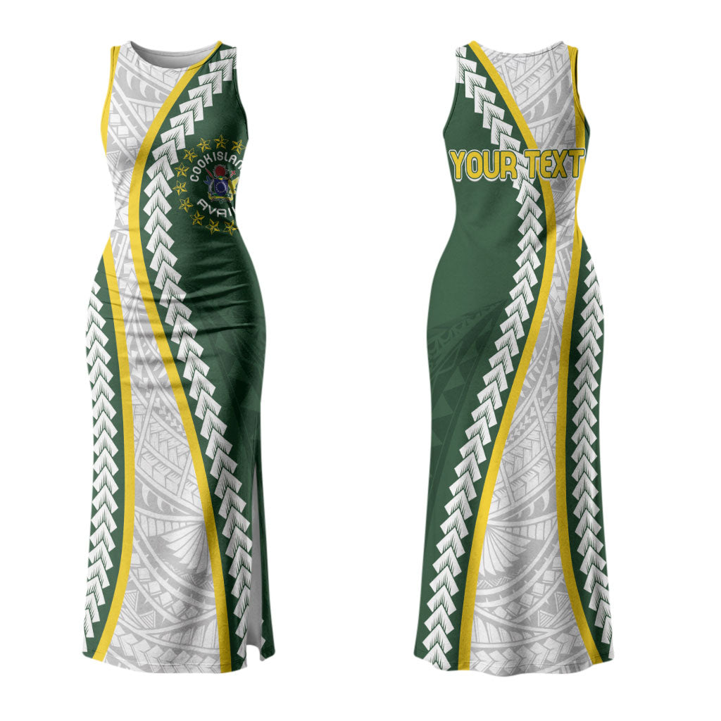 Cook Islands Rugby Personalized Avaiki Couples Matching Tank Maxi Dress and Long Sleeve Button Shirt GO Kuki