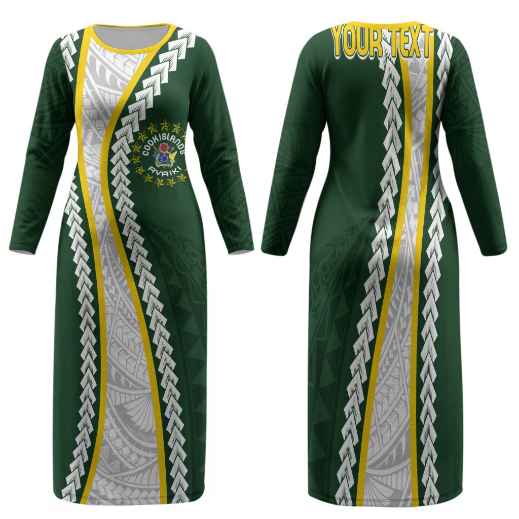 Cook Islands Rugby Personalized Avaiki Family Matching Long Sleeve Bodycon Dress and Hawaiian Shirt GO Kuki