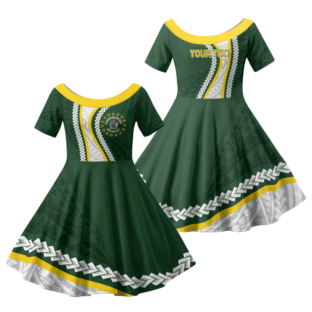 Cook Islands Rugby Personalized Avaiki Family Matching Off Shoulder Maxi Dress and Hawaiian Shirt GO Kuki