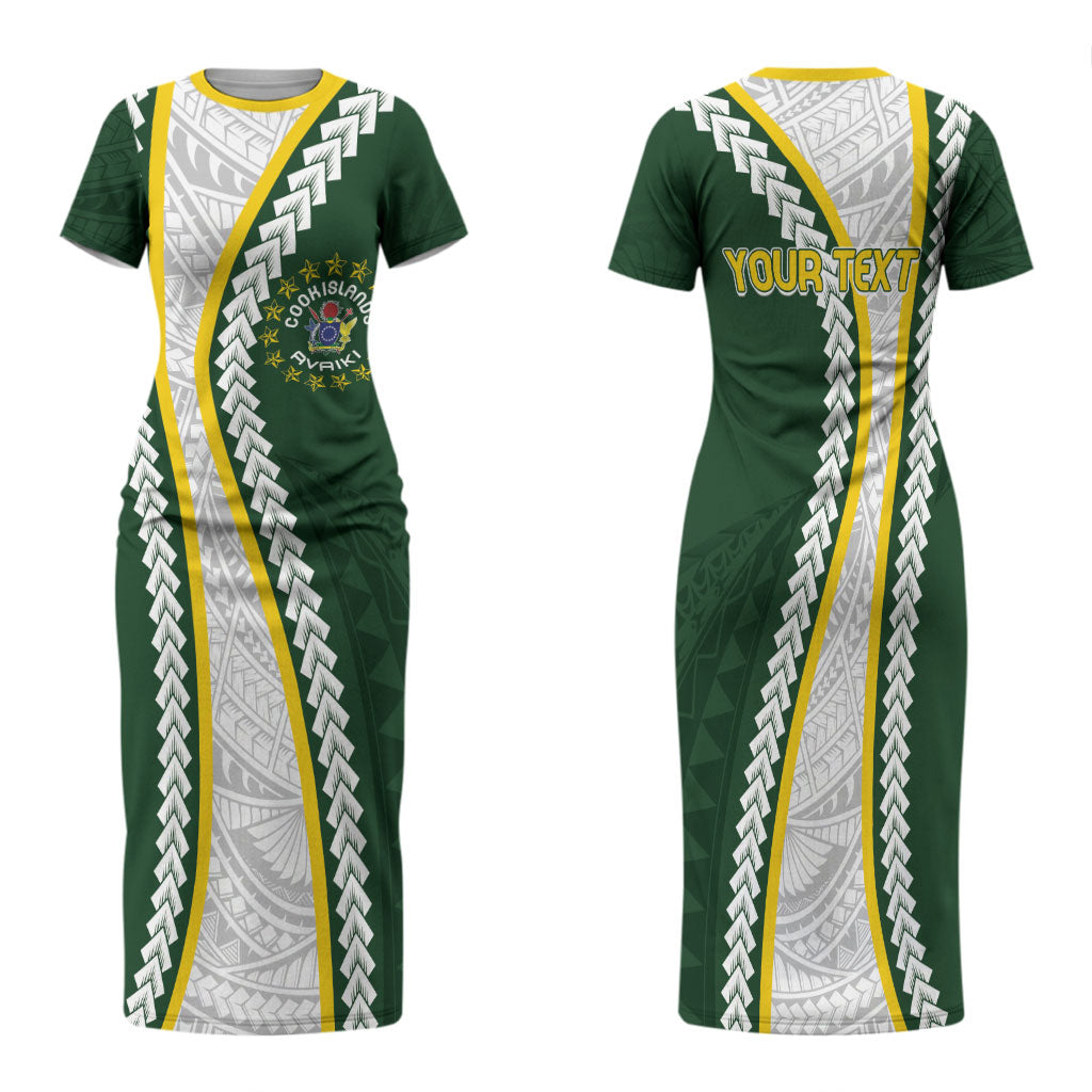 Cook Islands Rugby Personalized Avaiki Family Matching Short Sleeve Bodycon Dress and Hawaiian Shirt GO Kuki
