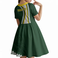 Cook Islands Rugby Personalized Avaiki Kid Short Sleeve Dress GO Kuki