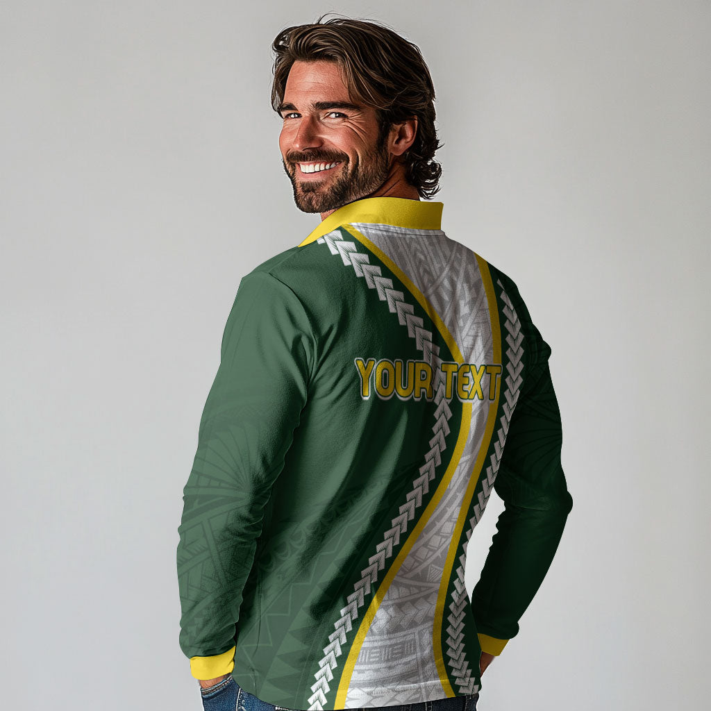 Cook Islands Rugby Personalized Avaiki Long Sleeve Polo Shirt GO Kuki