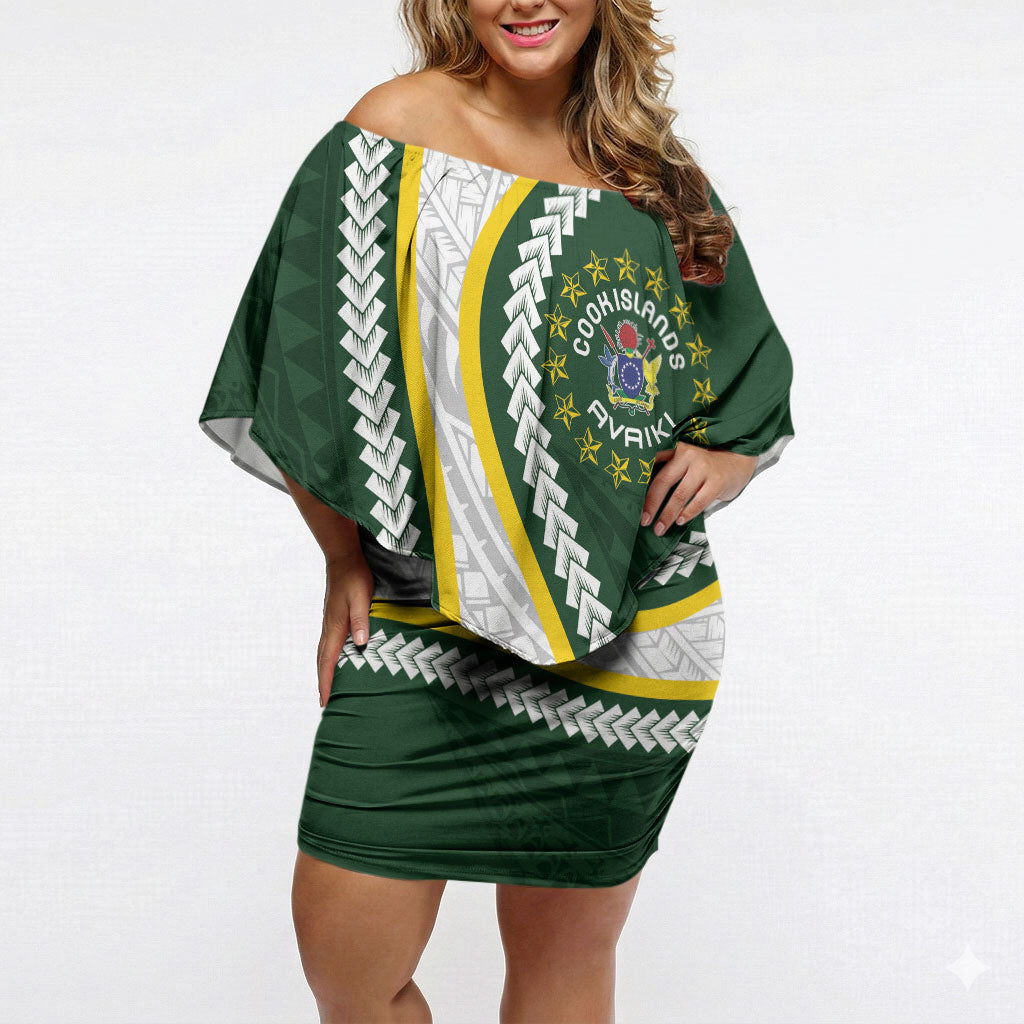 Cook Islands Rugby Personalized Avaiki Off Shoulder Short Dress GO Kuki