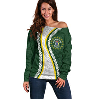 Cook Islands Rugby Personalized Avaiki Off Shoulder Sweater GO Kuki