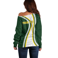 Cook Islands Rugby Personalized Avaiki Off Shoulder Sweater GO Kuki