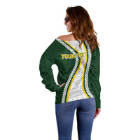 Cook Islands Rugby Personalized Avaiki Off Shoulder Sweater GO Kuki