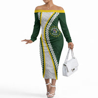 Cook Islands Rugby Personalized Avaiki Off The Shoulder Long Sleeve Dress GO Kuki