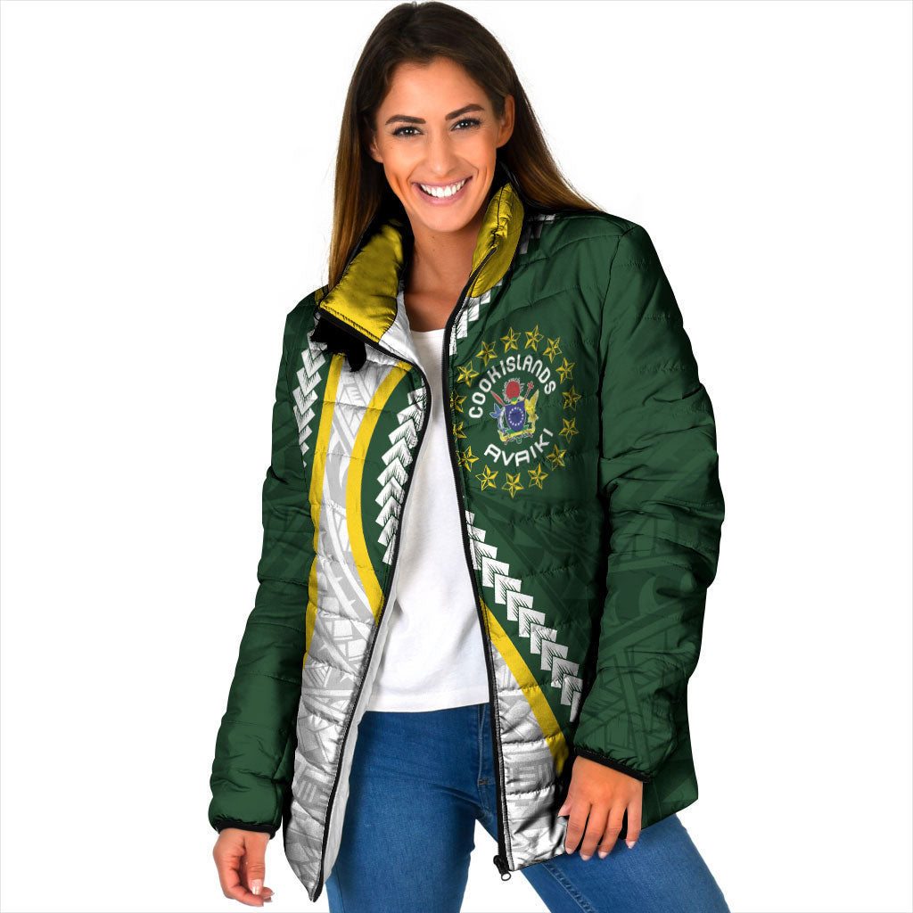 Cook Islands Rugby Personalized Avaiki Padded Jacket GO Kuki