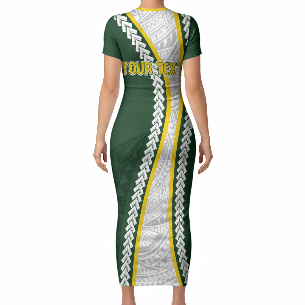 Cook Islands Rugby Personalized Avaiki Short Sleeve Bodycon Dress GO Kuki