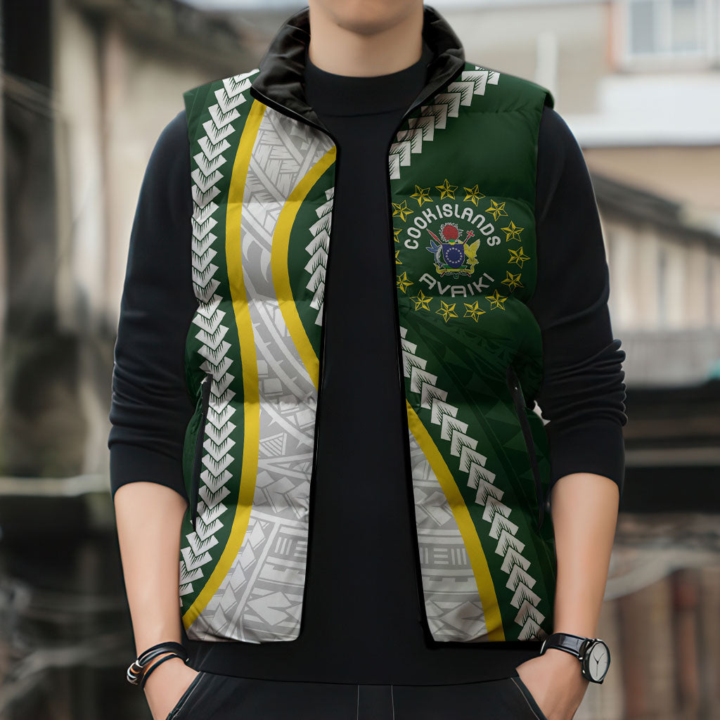 Cook Islands Rugby Personalized Avaiki Sleeveless Puffer Jacket GO Kuki