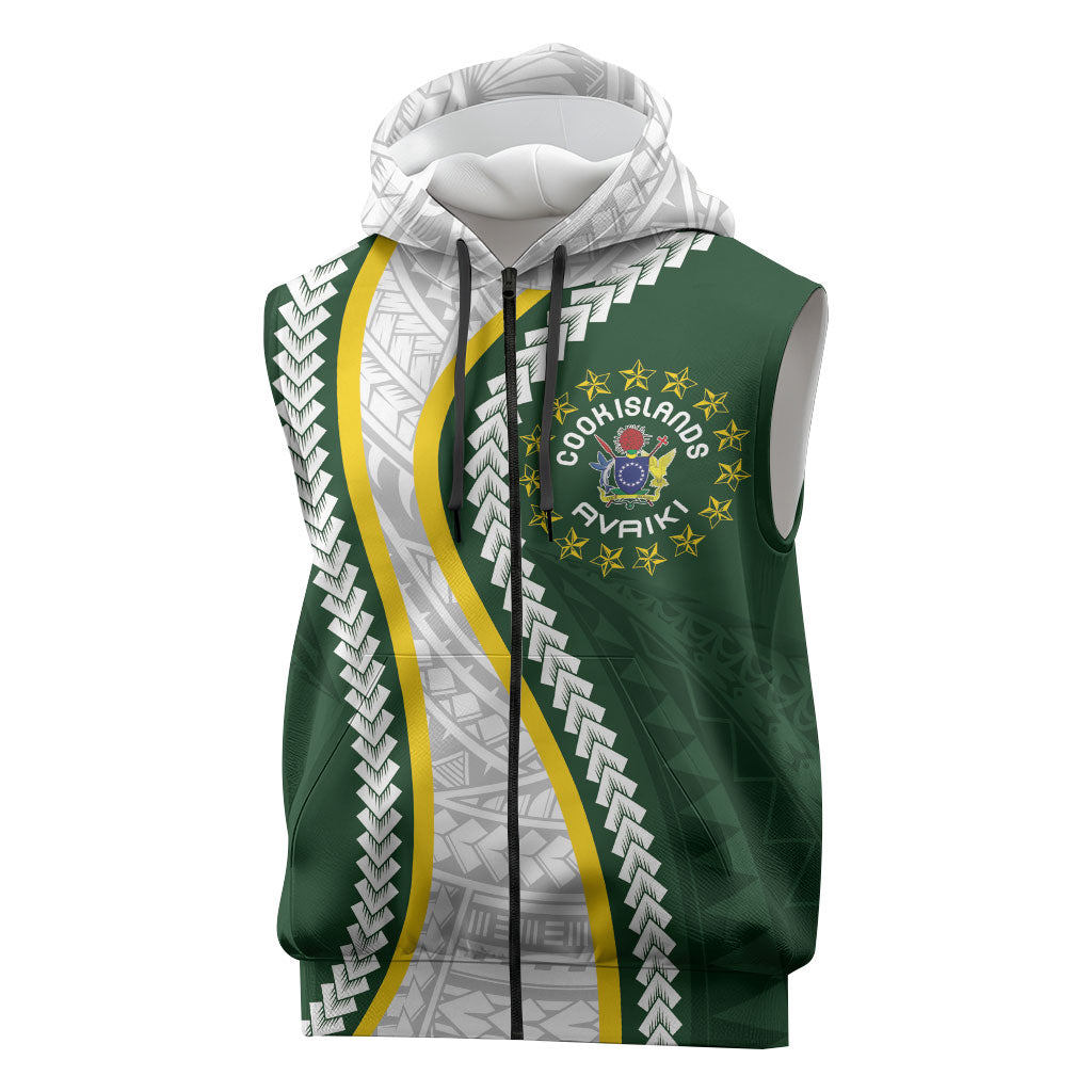 Cook Islands Rugby Personalized Avaiki Sleeveless Zip Hoodie GO Kuki