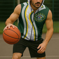 Cook Islands Rugby Personalized Avaiki Sleeveless Zip Hoodie GO Kuki