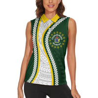 Cook Islands Rugby Personalized Avaiki Women Sleeveless Polo Shirt GO Kuki