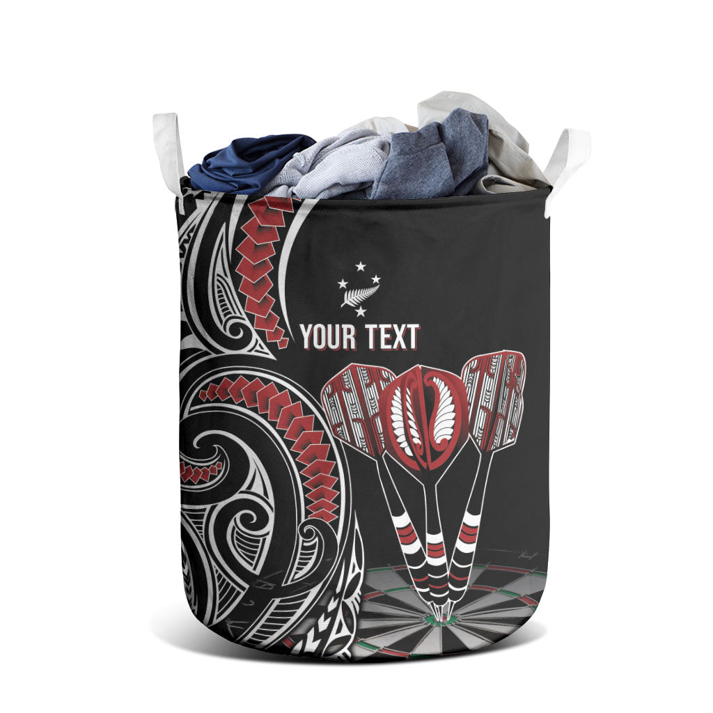 New Zealand Darts Personalized Hei Manaia Laundry Basket Classic Kowhaiwhai