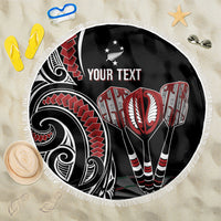 New Zealand Darts Personalized Hei Manaia Beach Blanket Classic Kowhaiwhai