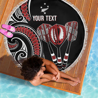 New Zealand Darts Personalized Hei Manaia Beach Blanket Classic Kowhaiwhai
