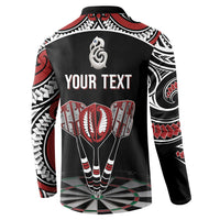New Zealand Darts Personalized Hei Manaia Button Sweatshirt Classic Kowhaiwhai