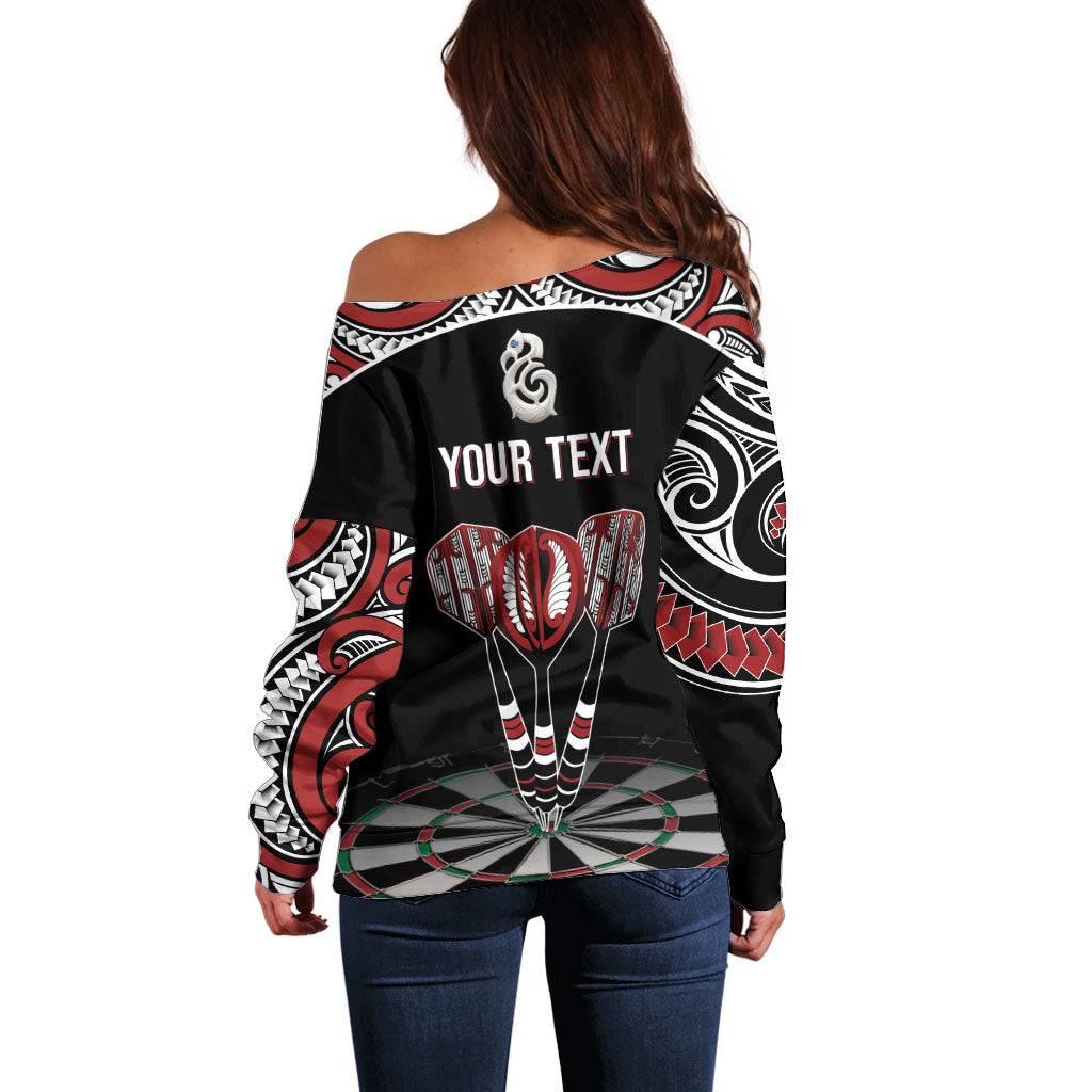 New Zealand Darts Personalized Hei Manaia Off Shoulder Sweater Classic Kowhaiwhai