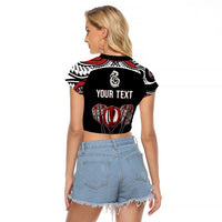 New Zealand Darts Personalized Hei Manaia Raglan Cropped T Shirt Classic Kowhaiwhai