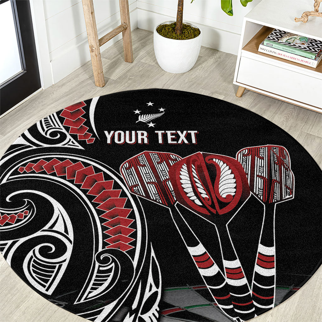 New Zealand Darts Personalized Hei Manaia Round Carpet Classic Kowhaiwhai