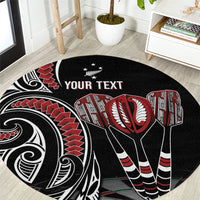 New Zealand Darts Personalized Hei Manaia Round Carpet Classic Kowhaiwhai