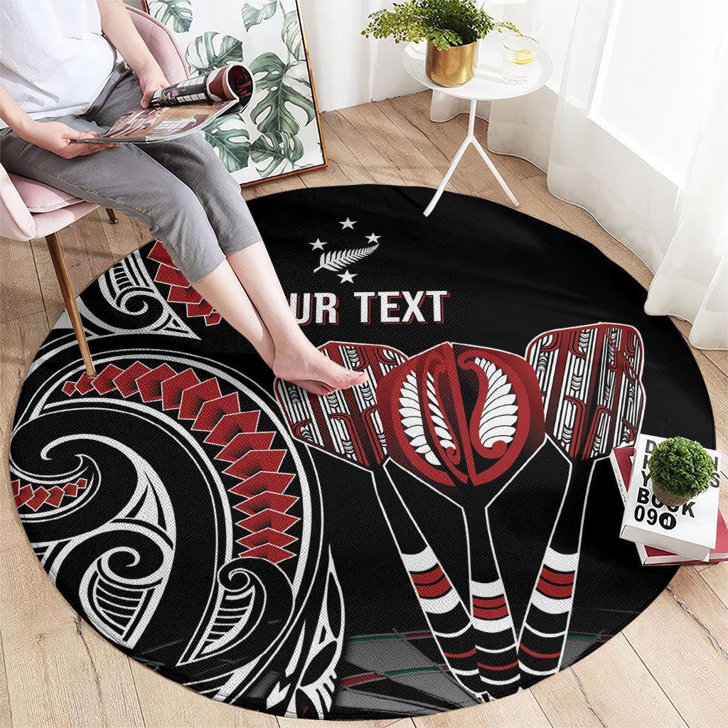 New Zealand Darts Personalized Hei Manaia Round Carpet Classic Kowhaiwhai