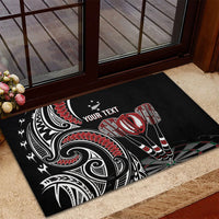 New Zealand Darts Personalized Hei Manaia Rubber Doormat Classic Kowhaiwhai