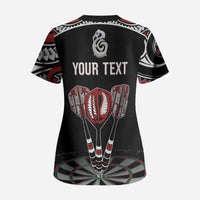 New Zealand Darts Personalized Hei Manaia Scrub Top Classic Kowhaiwhai
