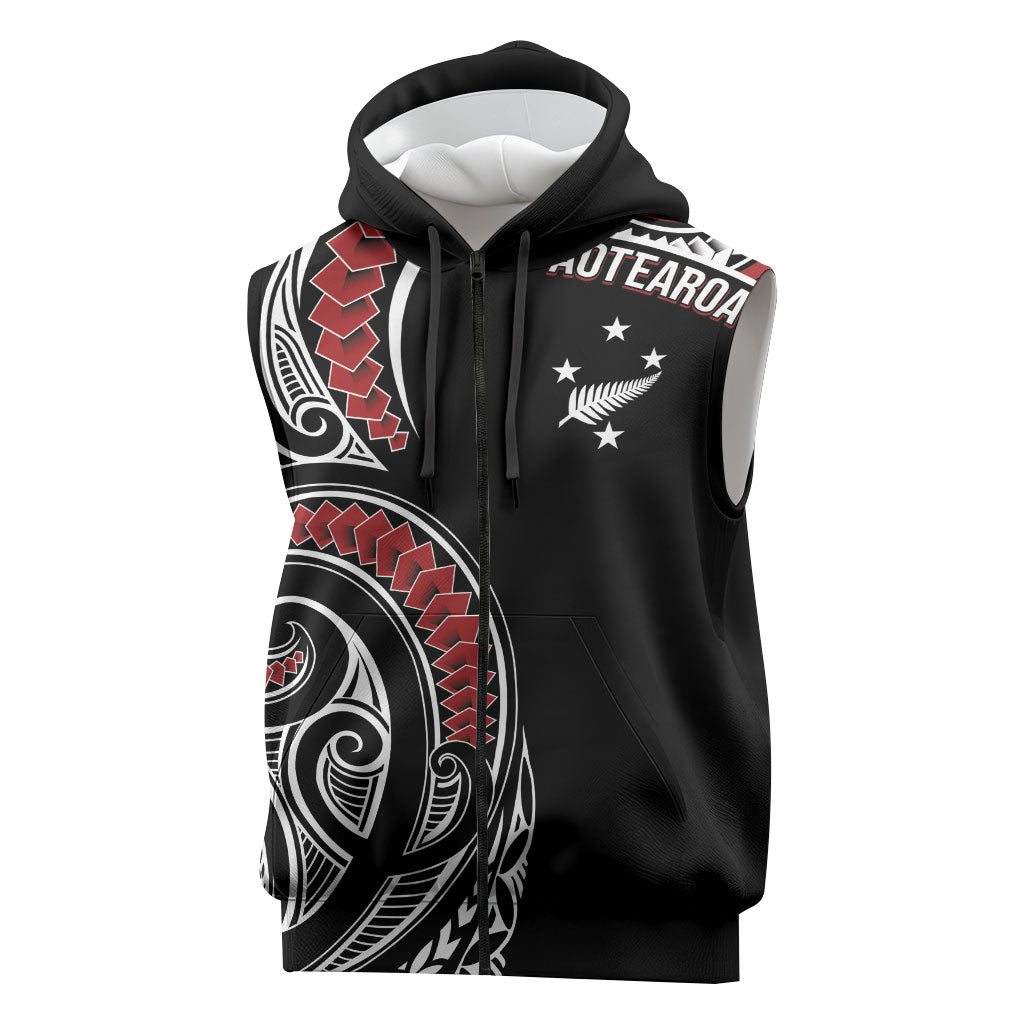 New Zealand Darts Personalized Hei Manaia Sleeveless Zip Hoodie Classic Kowhaiwhai