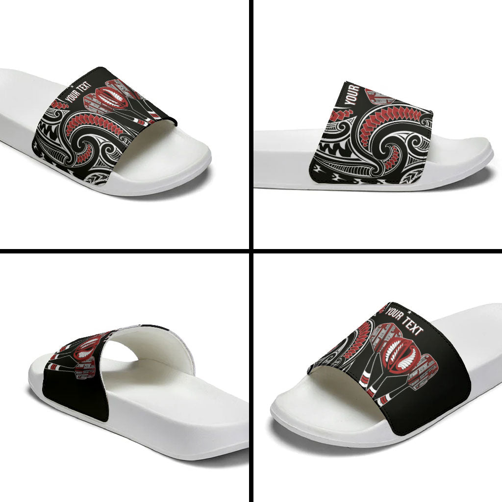 New Zealand Darts Personalized Hei Manaia Slide Sandals Classic Kowhaiwhai