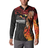 Papua New Guinea Personalised Button Sweatshirt Grunge Style 49th Independence Anni