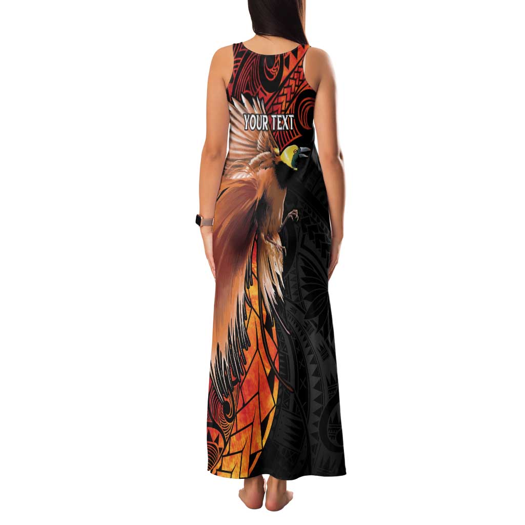 Papua New Guinea Personalised Family Matching Tank Maxi Dress and Hawaiian Shirt Grunge Style 49th Independence Anni
