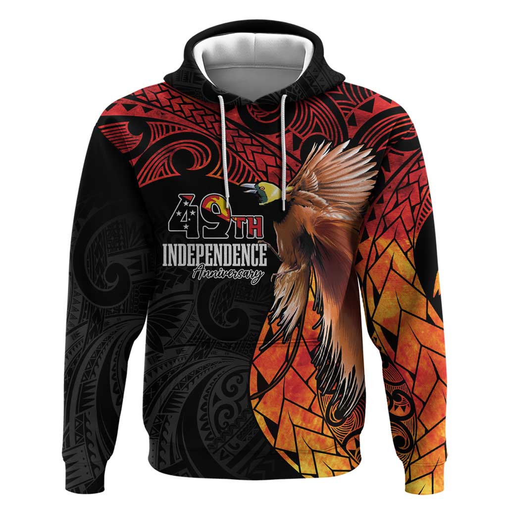 Papua New Guinea Personalised Hoodie Grunge Style 49th Independence Anni