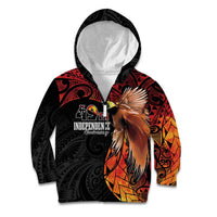 Papua New Guinea Personalised Kid Hoodie Grunge Style 49th Independence Anni