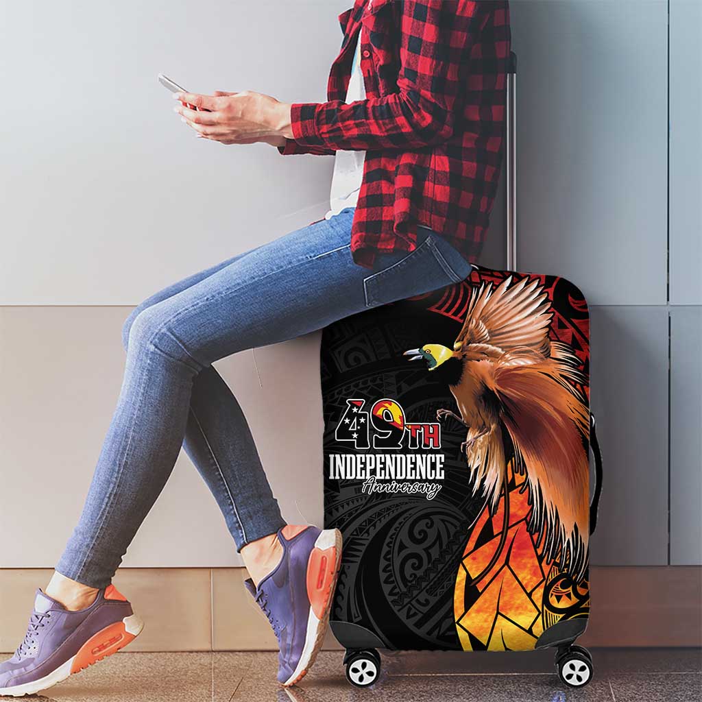 Papua New Guinea Luggage Cover Grunge Style 49th Independence Anni