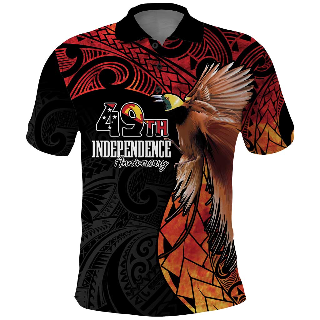 Papua New Guinea Personalised Polo Shirt Grunge Style 49th Independence Anni