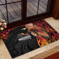 Papua New Guinea Rubber Doormat Grunge Style 49th Independence Anni