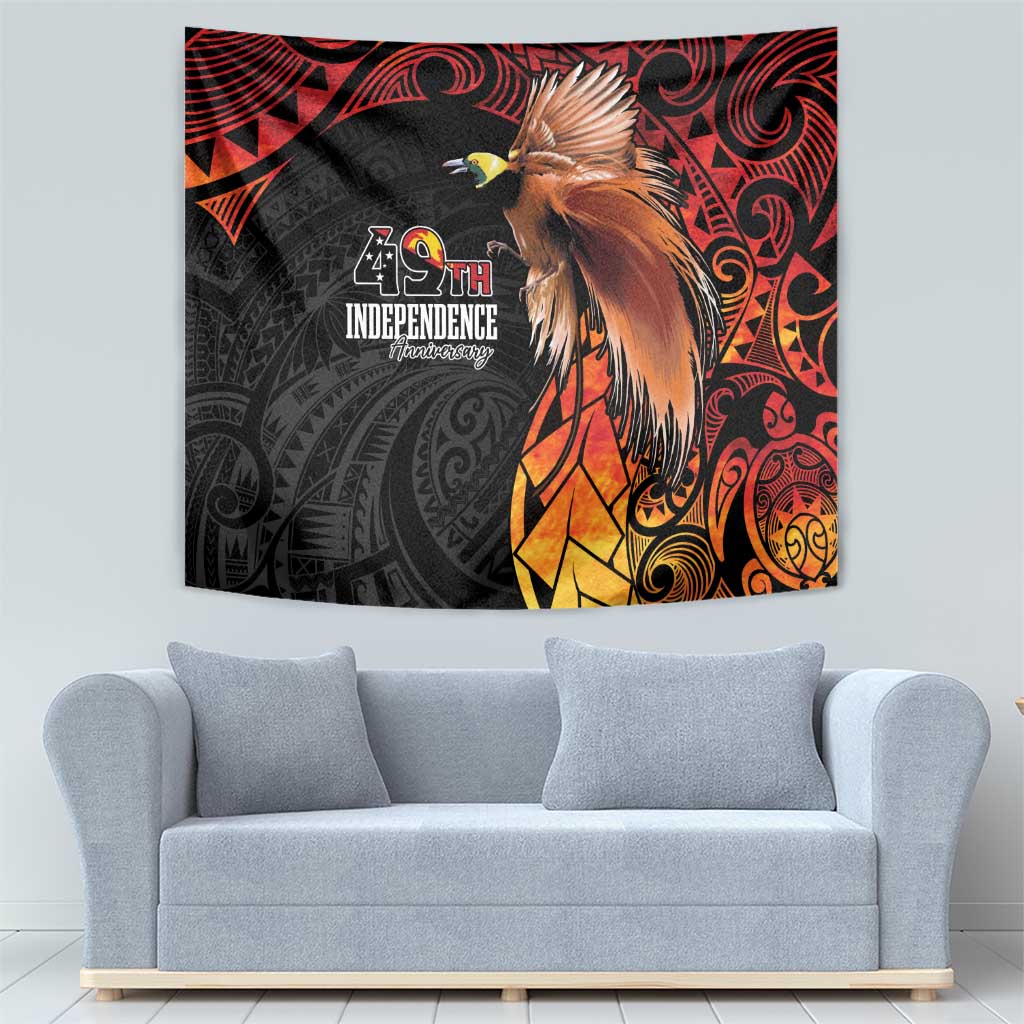 Papua New Guinea Tapestry Grunge Style 49th Independence Anni