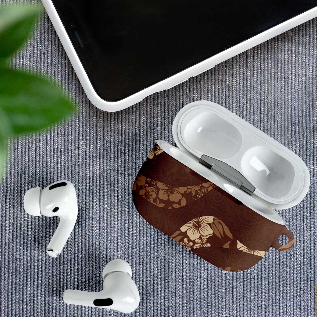 Aloha Hawaii Floral Tapa AirPods Case Patchwork Mocha - Polynesian Pride