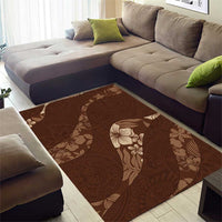 Aloha Hawaii Floral Tapa Area Rug Patchwork Mocha - Polynesian Pride