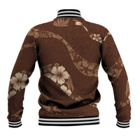 Aloha Hawaii Floral Tapa Baseball Jacket Patchwork Mocha LT7 - Polynesian Pride