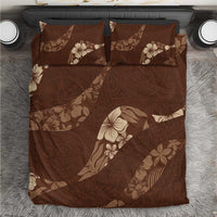Aloha Hawaii Floral Tapa Bedding Set Patchwork Mocha - Polynesian Pride