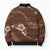 Aloha Hawaii Floral Tapa Bomber Puffer Jacket Patchwork Mocha - Polynesian Pride