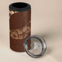 Aloha Hawaii Floral Tapa 4 in 1 Can Cooler Tumbler Patchwork Mocha - Polynesian Pride