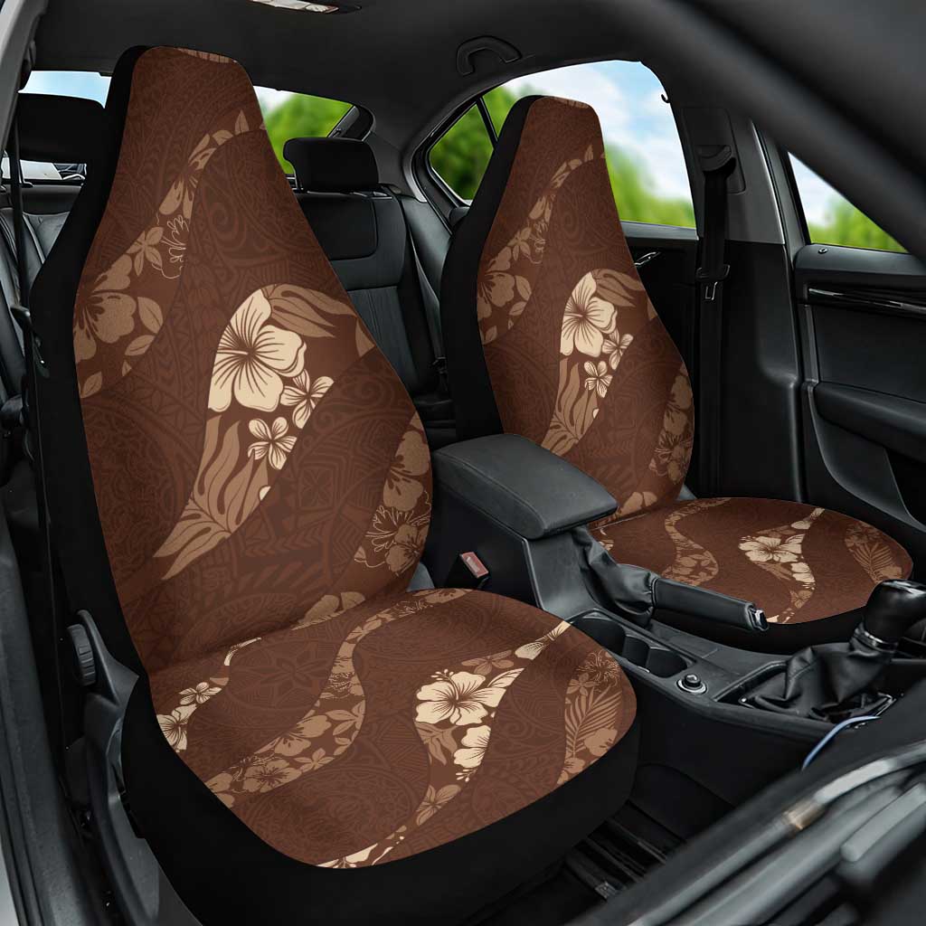 Aloha Hawaii Floral Tapa Car Seat Cover Patchwork Mocha - Polynesian Pride