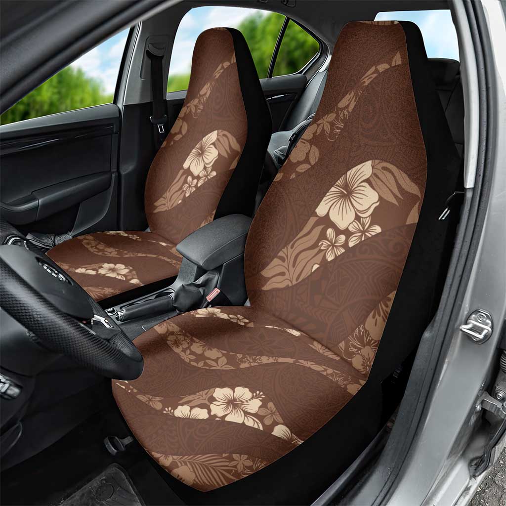 Aloha Hawaii Floral Tapa Car Seat Cover Patchwork Mocha - Polynesian Pride